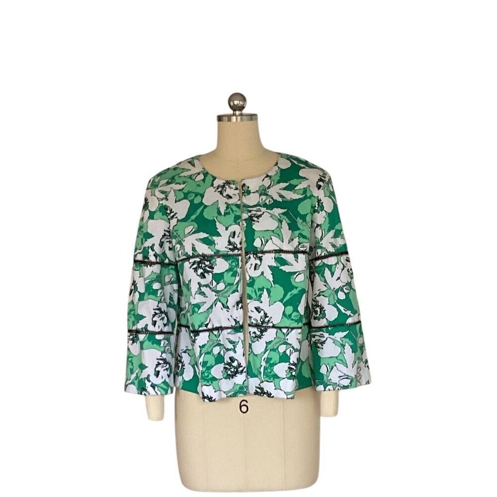A la carte Women's Green Floral Print Blazer Size M